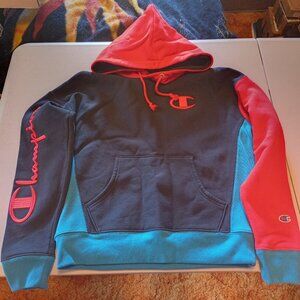 Champion Big Logo Spell Out Reverse Weave Womens Medium Hoodie EUC